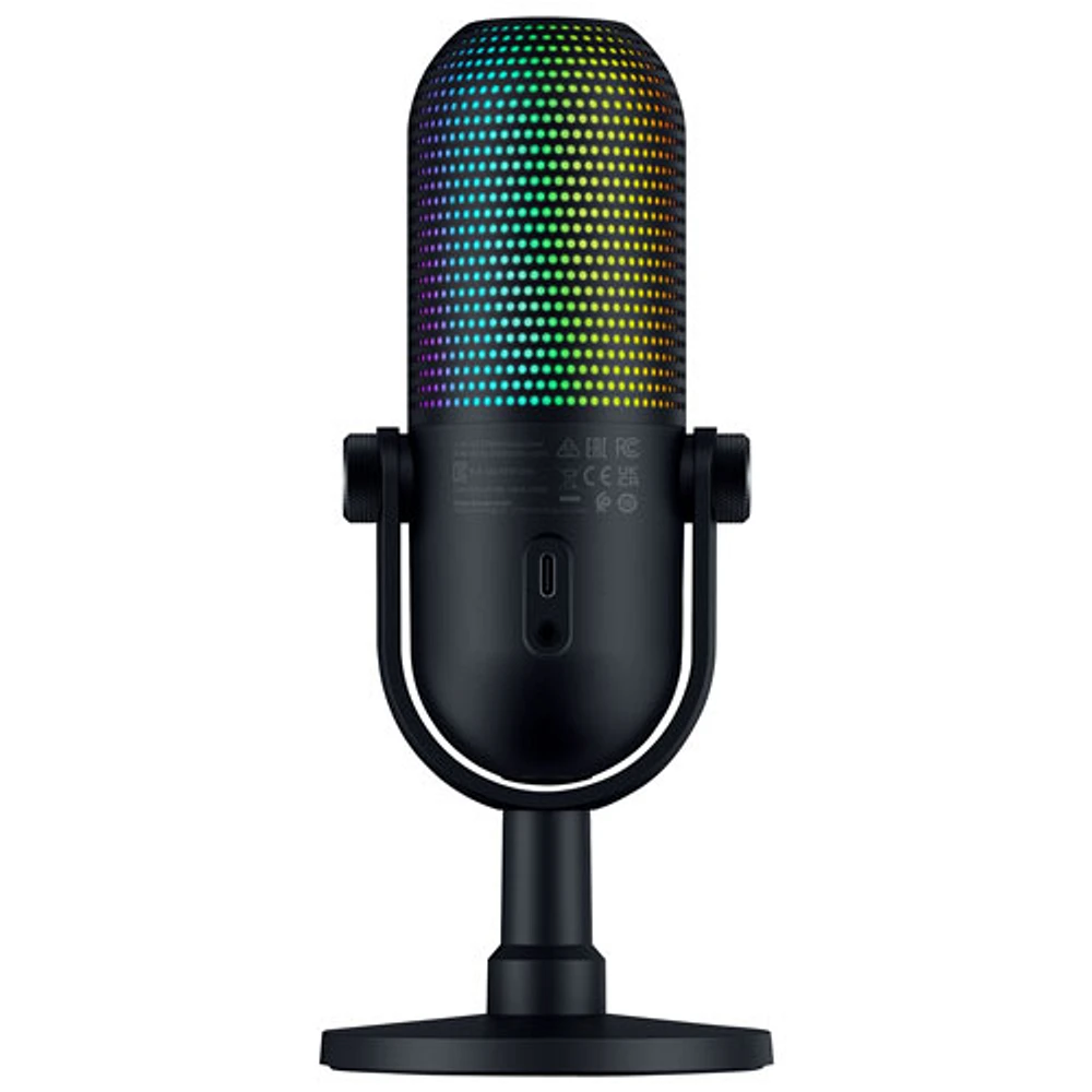 Microphone à condensateur USB Seiren V3 Chroma RGB de Razer - Noir