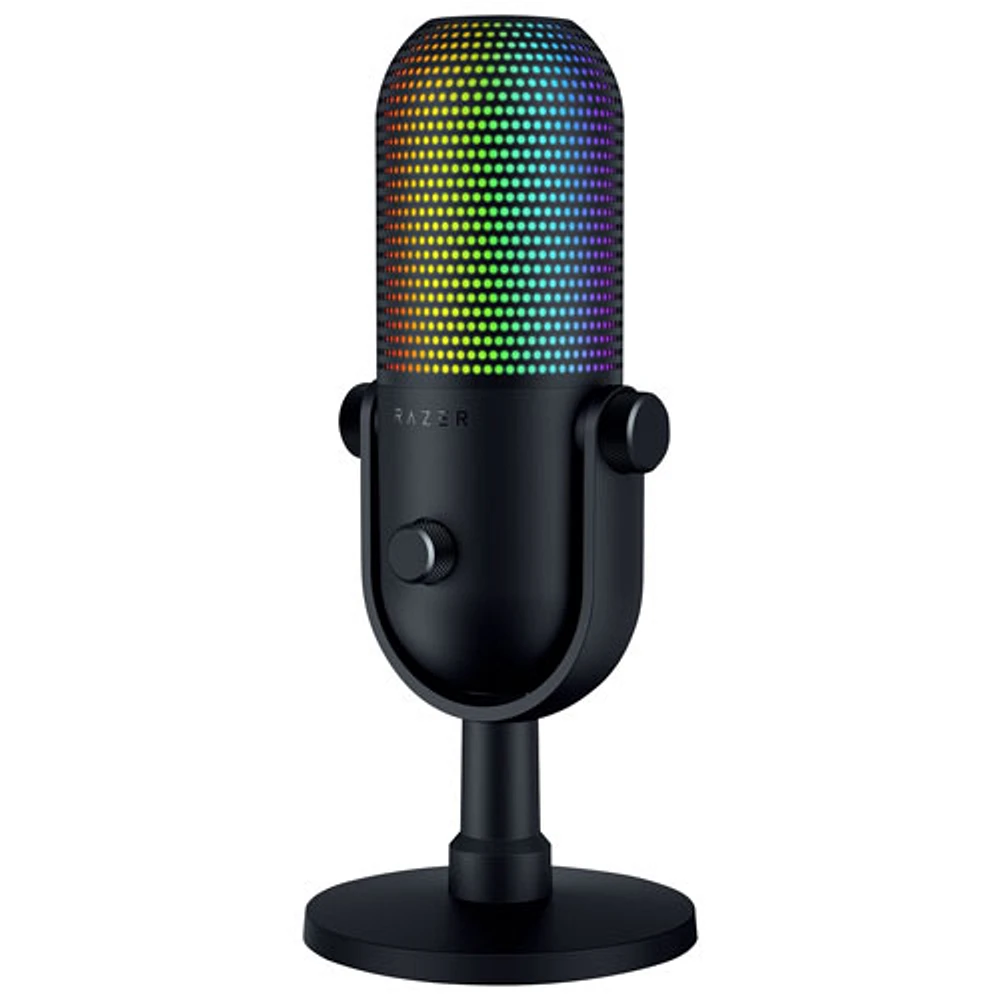 Microphone à condensateur USB Seiren V3 Chroma RGB de Razer - Noir