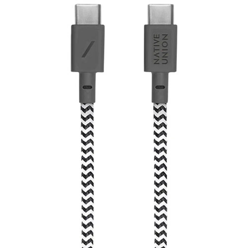 Câble USB-C à USB-C de 1,2 m (3,9 pi) de Native Union (BELT-C-ZEB-2-NP) - Zèbre