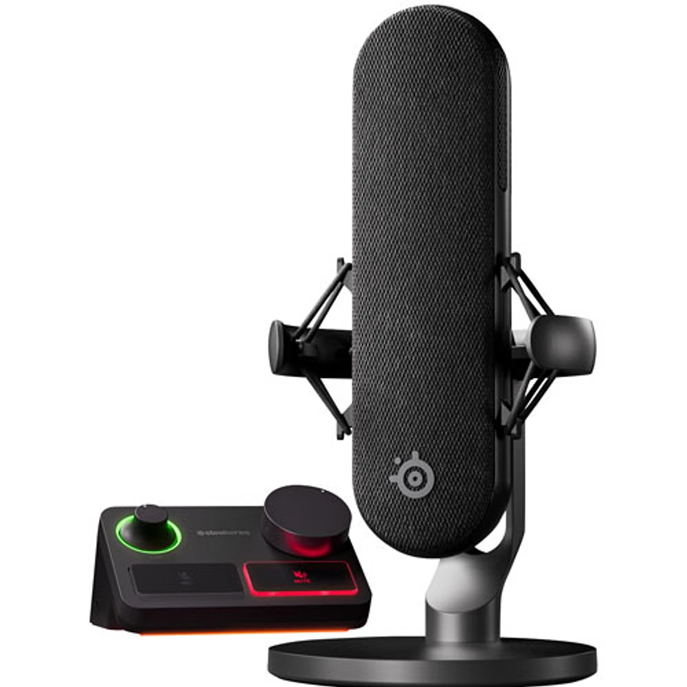 Microphone de jeu USB à condensateur Alias Pro de SteelSeries avec contrôleur Stream Mixer XLR - Noir