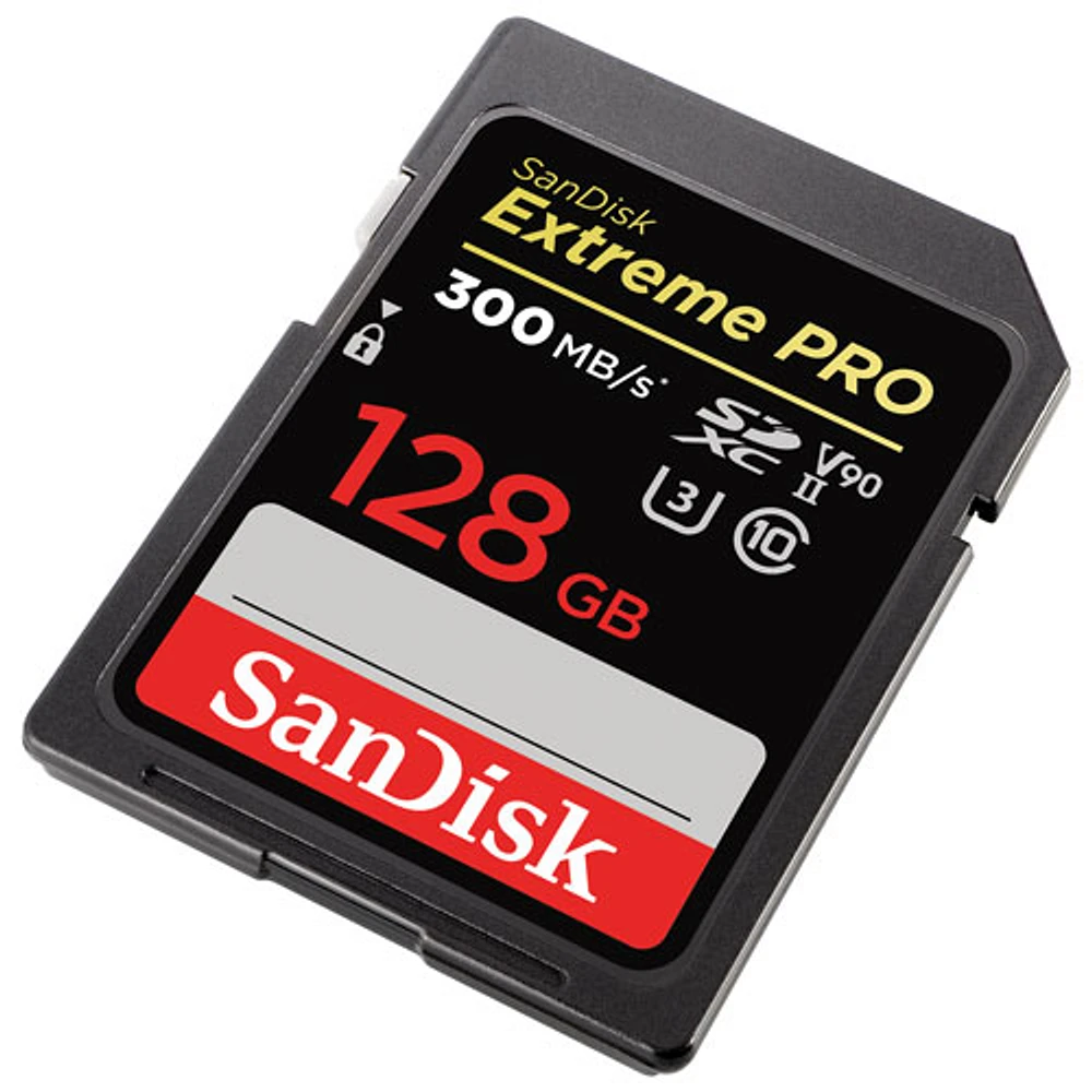 Carte mémoire SDXC Extreme Pro 128 Go UHS-II à 300 Mo/s de SanDisk