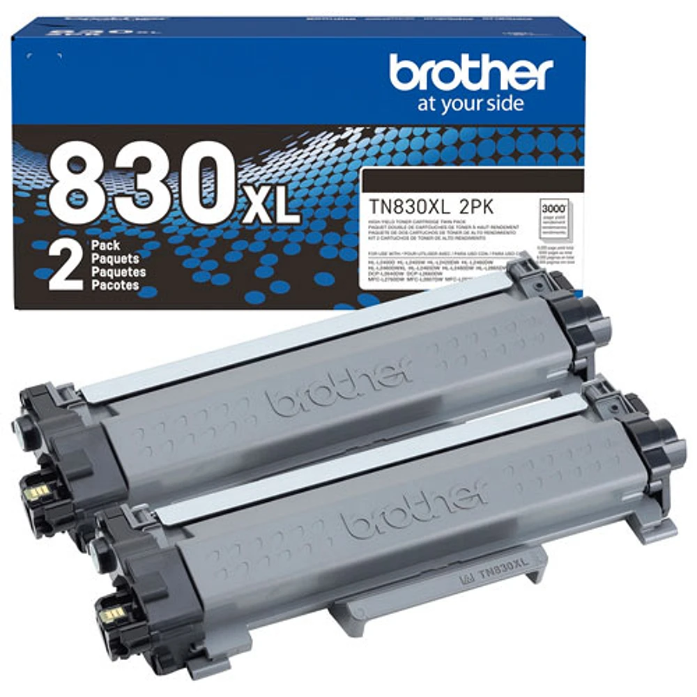 Brother Black Toner (TN830XL2PK) - 2 Pack