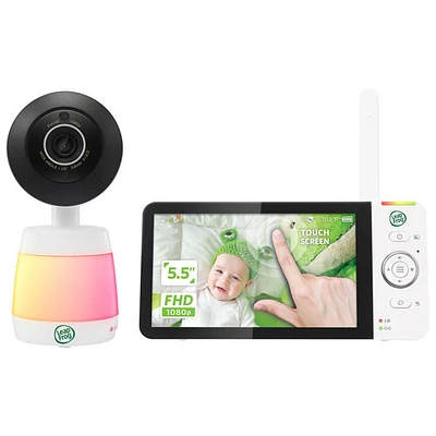 Interphone de surveillance vidéo Wi-Fi 5,5 po avec vision nocturne couleur, zoom/panorama/inclinaison et audio bidirectionnel de LeapFrog (LF2936FHD)