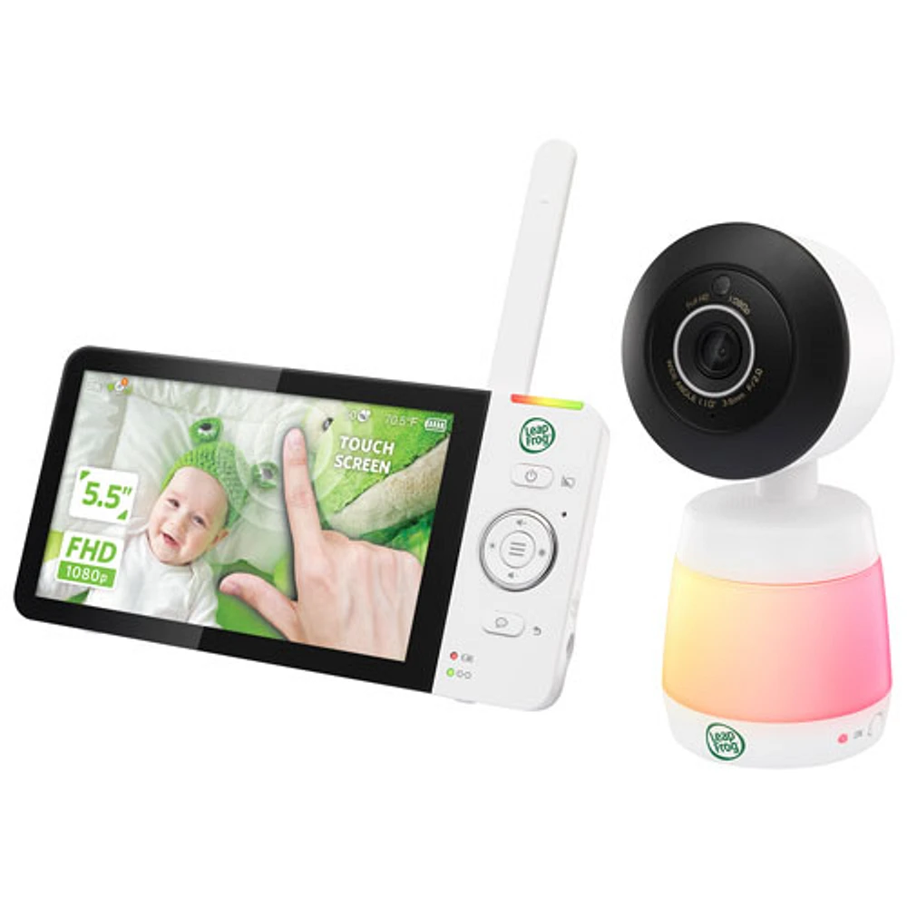 Interphone de surveillance vidéo Wi-Fi 5,5 po avec vision nocturne couleur, zoom/panorama/inclinaison et audio bidirectionnel de LeapFrog (LF2936FHD)