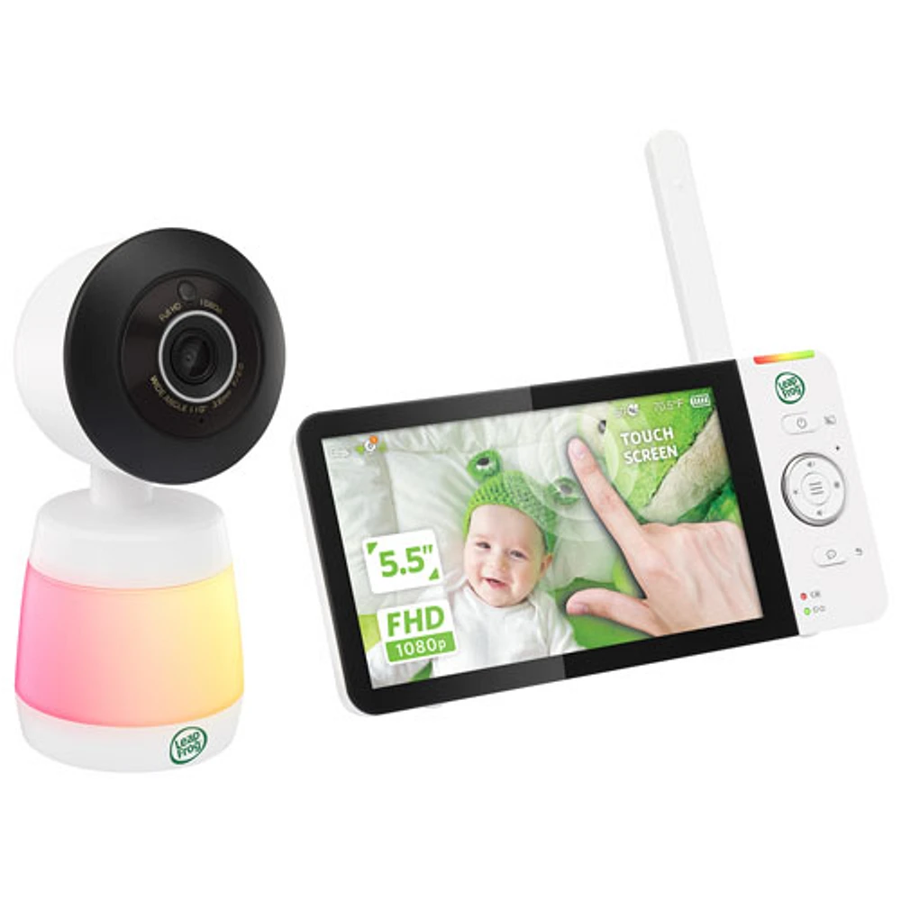 Interphone de surveillance vidéo Wi-Fi 5,5 po avec vision nocturne couleur, zoom/panorama/inclinaison et audio bidirectionnel de LeapFrog (LF2936FHD)