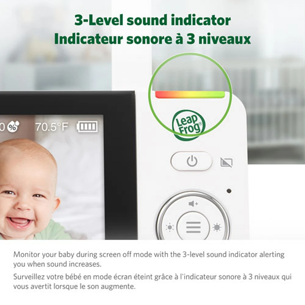 Interphone de surveillance vidéo Wi-Fi 5,5 po avec vision nocturne couleur, zoom/panorama/inclinaison et audio bidirectionnel de LeapFrog (LF2936FHD)