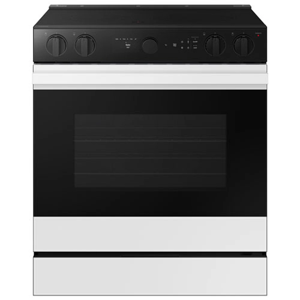 Samsung BESPOKE 30" 6.3 Cu. Ft. True Convection 5 Elements Slide-In Electric Range (NSE6DB850012AC) - White