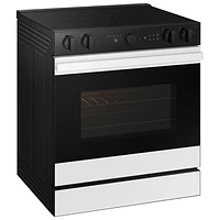 Samsung BESPOKE 30" 6.3 Cu. Ft. True Convection 5 Elements Slide-In Electric Range (NSE6DB850012AC) - White