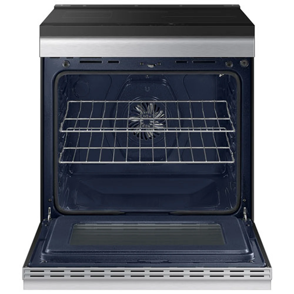 Samsung BESPOKE 30" 6.3 Cu. Ft. Fan Convection Induction Slide-In Electric Range (NSI6DG9300SRAC) - Stainless Steel