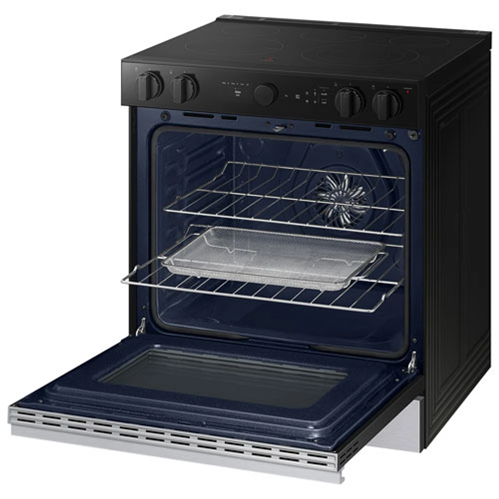 Samsung BESPOKE 30" 6.3 Cu. Ft. True Convection 5-Element Slide-In Electric Range (NSE6DG8500SRAC) - SS