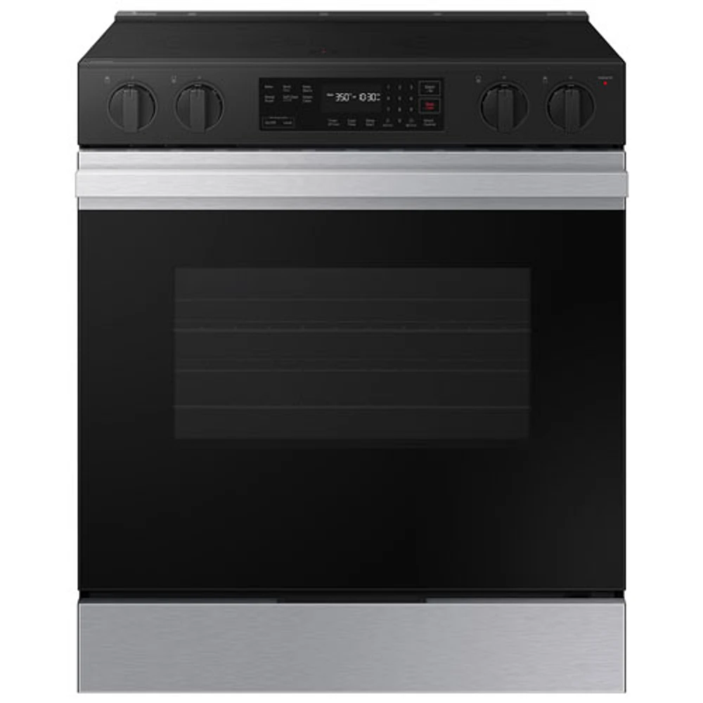 Samsung BESPOKE 30" 6.3 Cu. Ft. Self-Clean 5-Element Slide-In Electric Range (NSE6DG8100SRAC) - Stainless Steel