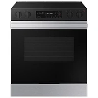 Samsung BESPOKE 30" 6.3 Cu. Ft. Self-Clean 5-Element Slide-In Electric Range (NSE6DG8100SRAC) - Stainless Steel