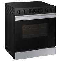 Samsung BESPOKE 30" 6.3 Cu. Ft. Self-Clean 5-Element Slide-In Electric Range (NSE6DG8100SRAC) - Stainless Steel