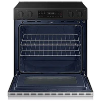 Samsung BESPOKE 30" 6.3 Cu. Ft. Self-Clean 5-Element Slide-In Electric Range (NSE6DG8100SRAC) - Stainless Steel