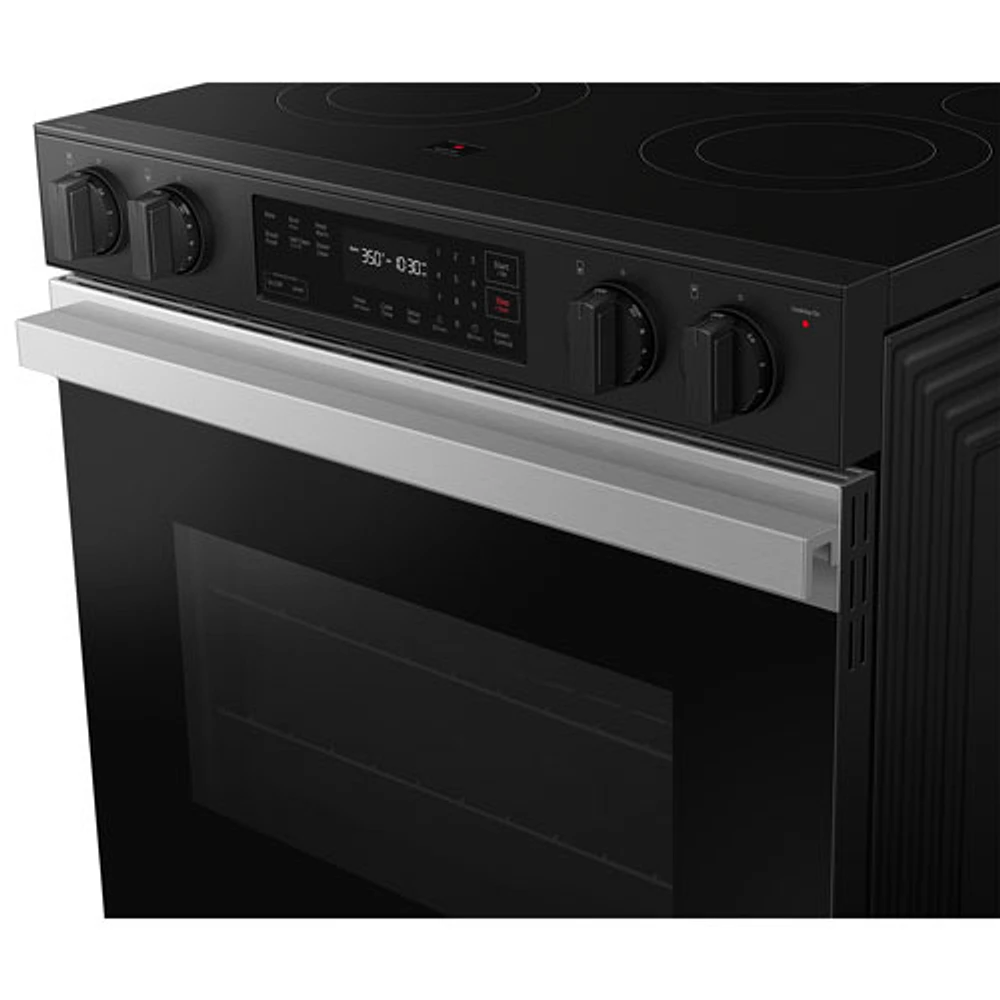 Samsung BESPOKE 30" 6.3 Cu. Ft. Self-Clean 5-Element Slide-In Electric Range (NSE6DG8100SRAC) - Stainless Steel