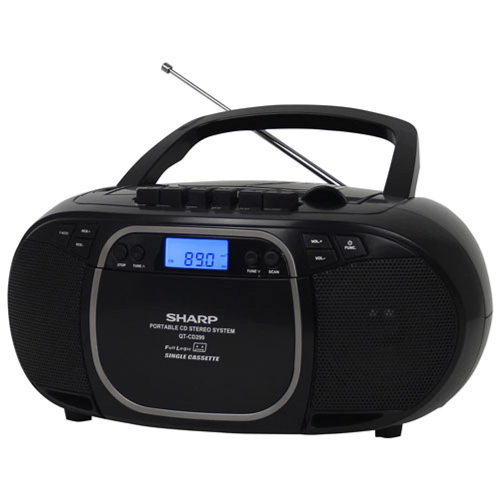 Sharp QT-CD290 CD/Cassette Boombox - Black