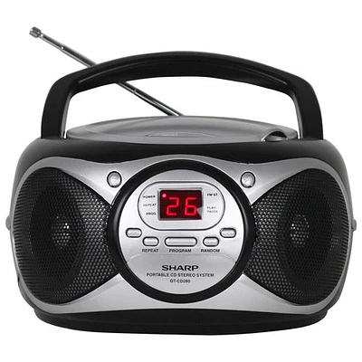 Sharp QT-CD280 CD Boombox - Black/Grey