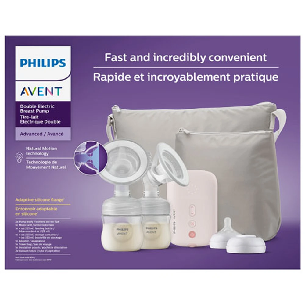 Tire-lait électrique double Avent de Philips, sac de transport et housse isotherme