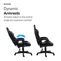 Fauteuil de jeu ergonomique à dossier haut en similicuir Tachi de Naz