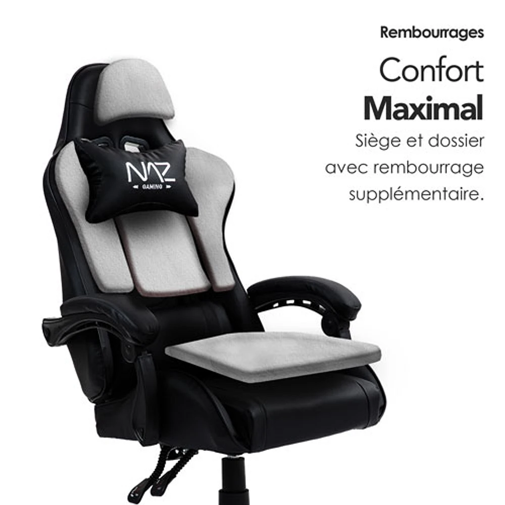 Fauteuil de jeu ergonomique à dossier haut en similicuir Tachi de Naz