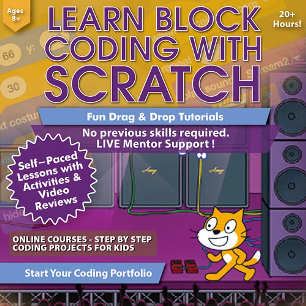 SimplyCoding Learn Block Coding with Scratch - Ages 8+ - Digital Download