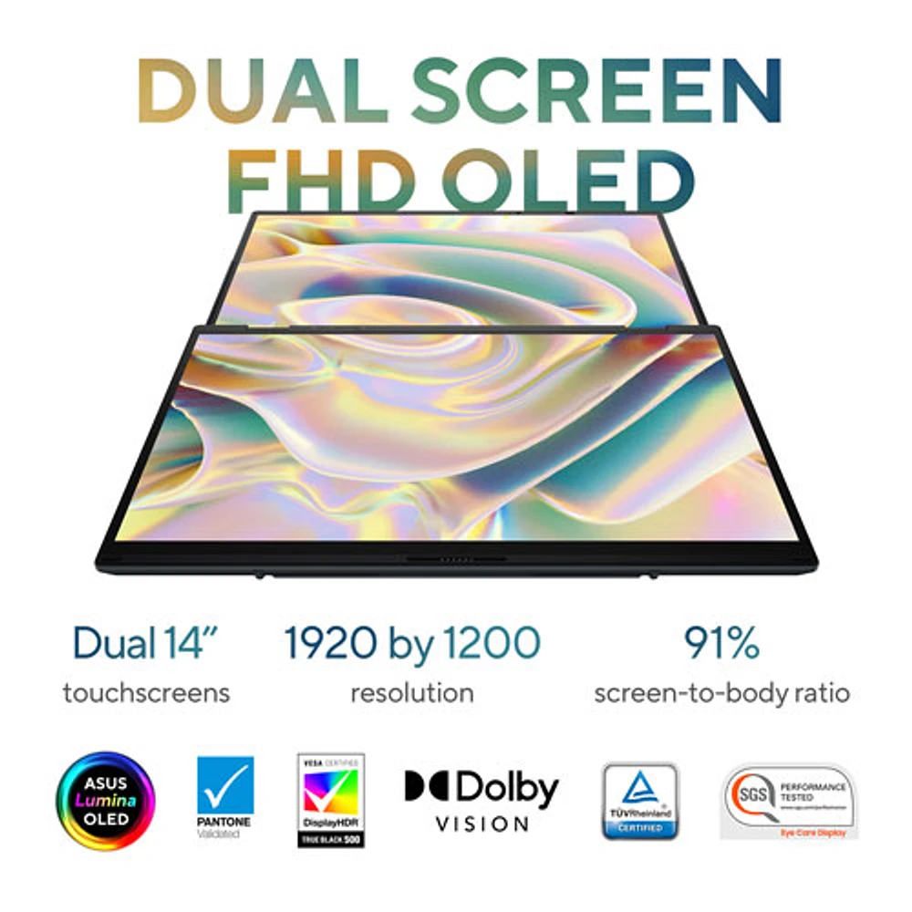 ASUS Zenbook DUO 14" OLED Touchscreen Laptop - Grey (Intel Core Ultra 7 EVO/1TB SSD/16GB RAM) - En
