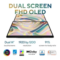 ASUS Zenbook DUO 14" OLED Touchscreen Laptop - Grey (Intel Core Ultra 7 EVO/1TB SSD/16GB RAM) - En