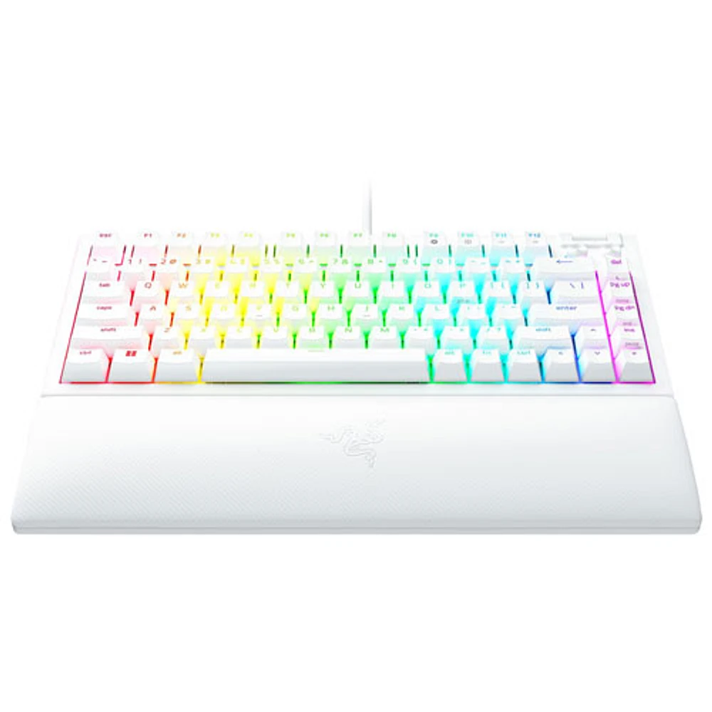 Clavier de jeu ergonomique à 75 % BlackWidow V4 de Razer - Blanc