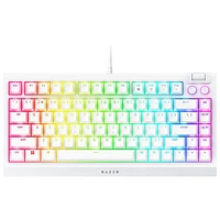 Clavier de jeu ergonomique à 75 % BlackWidow V4 de Razer - Blanc