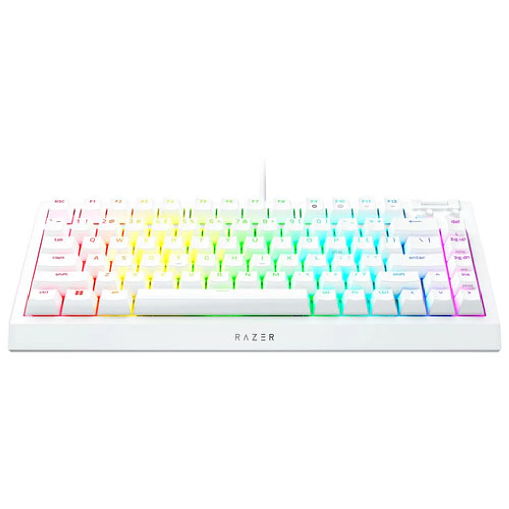 Clavier de jeu ergonomique à 75 % BlackWidow V4 de Razer - Blanc