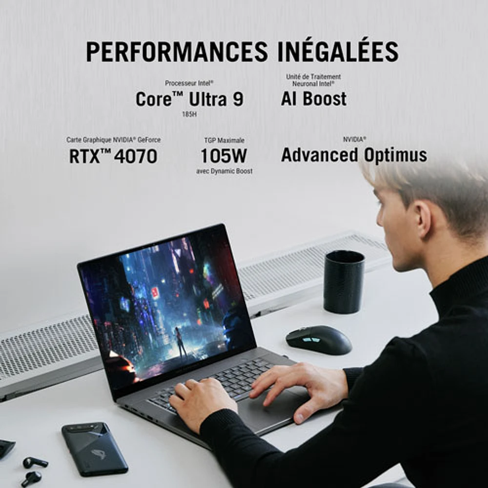 Portable de jeu ROG Zephyrus G16 Ã  Ã©cran DELO Nebula de 16 po d'ASUS