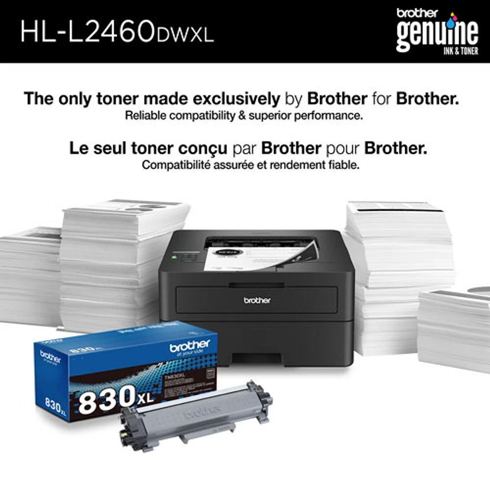 Brother HLL2460DWXL Duplex Monochrome Wireless Laser Printer with 4,200 Prints Toner - Only at Best Buy