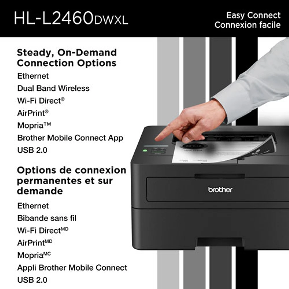 Brother HLL2460DWXL Duplex Monochrome Wireless Laser Printer with 4,200 Prints Toner - Only at Best Buy