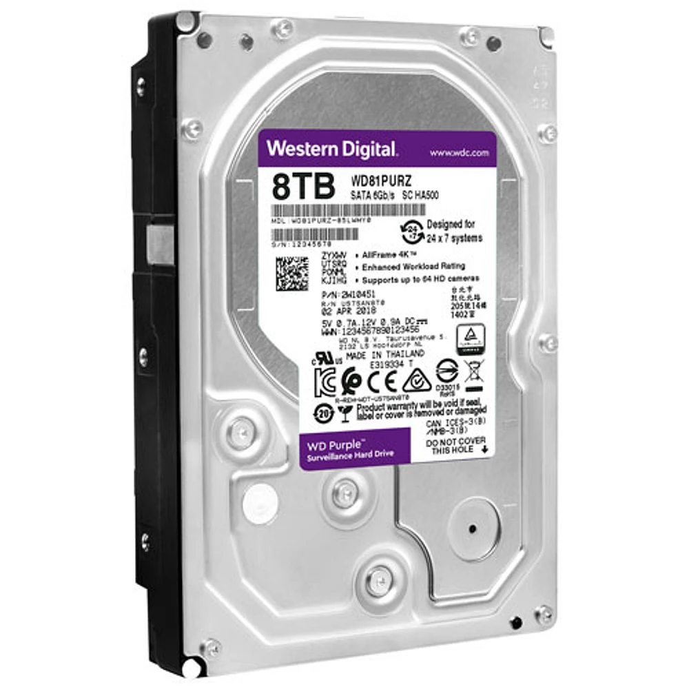 WD Purple 8TB 3.5" 5040RPM SATA Desktop Internal Hard Drive (WD85PURZ) - Purple