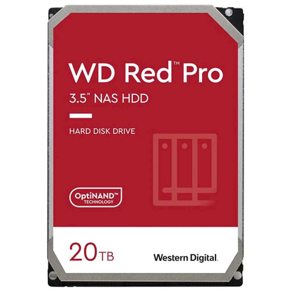 WD Red Pro 20TB 3.5" 7200RPM SATA Internal NAS Hard Drive (WD201KFGX) - Red