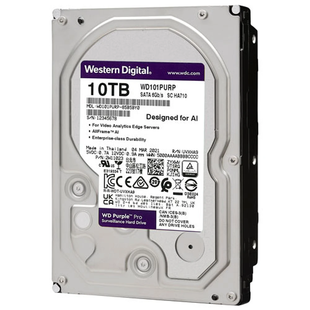 WD Purple Pro 10TB 3.5" 7200RPM SATA Desktop Internal Hard Drive (WD101PURP) - Purple