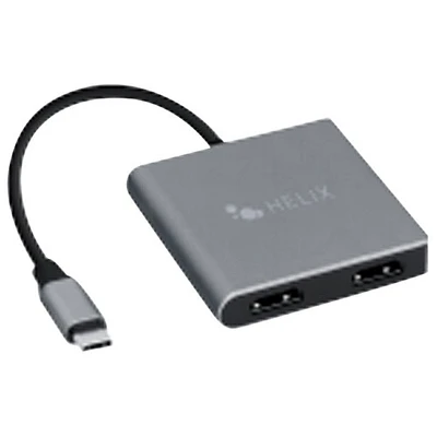 Helix 4-in-1 USB-A to Dual HDMI Adapter with USB-C Power Delivery (ETHHUB4)