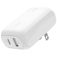 Chargeur mural à deux ports USB-A/USB-C de 42 W de Belkin - Blanc