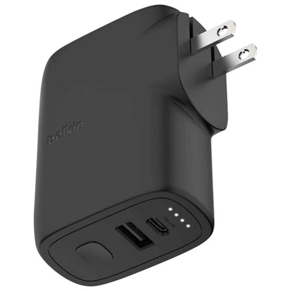 Chargeur mural hybride USB-A/USB-C 2-en-1 de 25 W BoostCharge + chargeur portable de 5000 mA h de Belkin