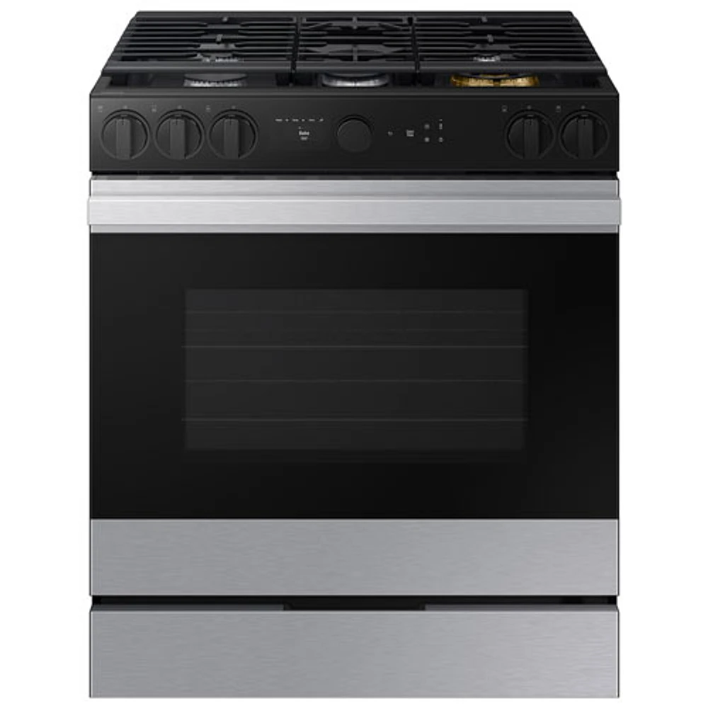 Samsung BESPOKE 30" 6 Cu. Ft. True Convection 5-Burner Slide-In Gas Range (NSG6DG8500SRAA) - Stainless Steel