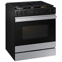 Samsung BESPOKE 30" 6 Cu. Ft. True Convection 5-Burner Slide-In Gas Range (NSG6DG8500SRAA) - Stainless Steel