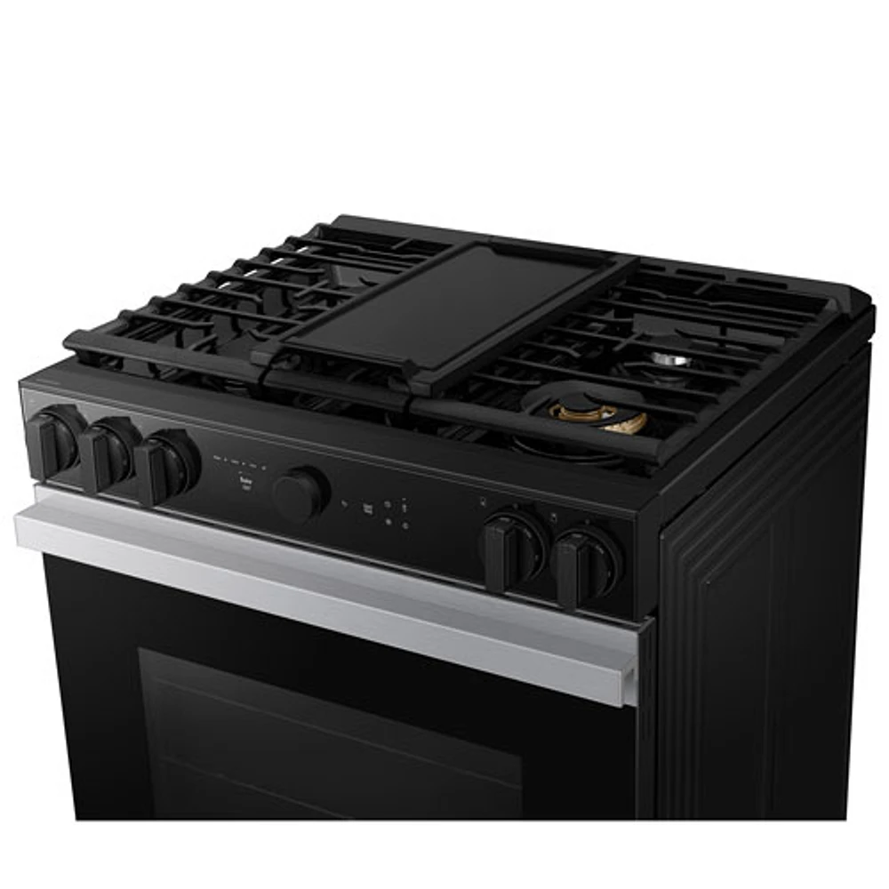 Samsung BESPOKE 30" 6 Cu. Ft. True Convection 5-Burner Slide-In Gas Range (NSG6DG8500SRAA) - Stainless Steel