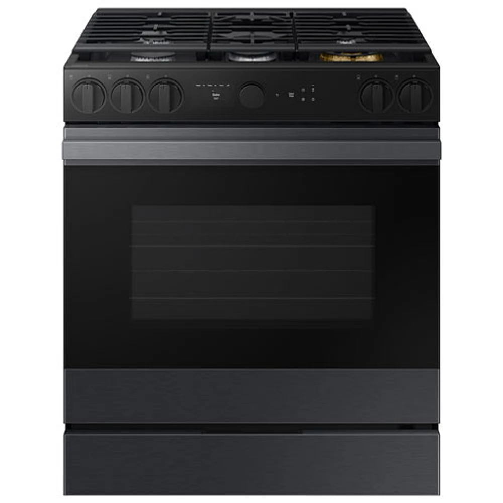 Samsung BESPOKE 30" 6.0 Cu. Ft. True Convection 5-Burner Slide-In Gas Range (NSG6DG8500MTAA)- Matte Black