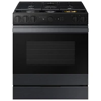 Samsung BESPOKE 30" 6.0 Cu. Ft. True Convection 5-Burner Slide-In Gas Range (NSG6DG8500MTAA)- Matte Black