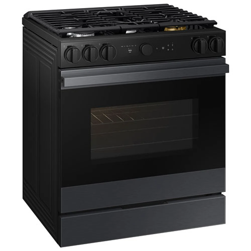 Samsung BESPOKE 30" 6.0 Cu. Ft. True Convection 5-Burner Slide-In Gas Range (NSG6DG8500MTAA)- Matte Black