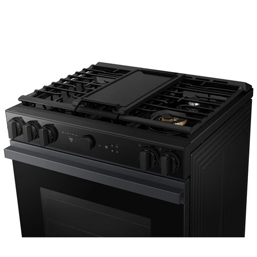 Samsung BESPOKE 30" 6.0 Cu. Ft. True Convection 5-Burner Slide-In Gas Range (NSG6DG8500MTAA)- Matte Black