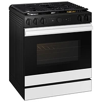 Samsung BESPOKE 30" 6.0 Cu. Ft. True Convection 5-Burner Slide-In Gas Range (NSG6DB870012AA) - White Glass