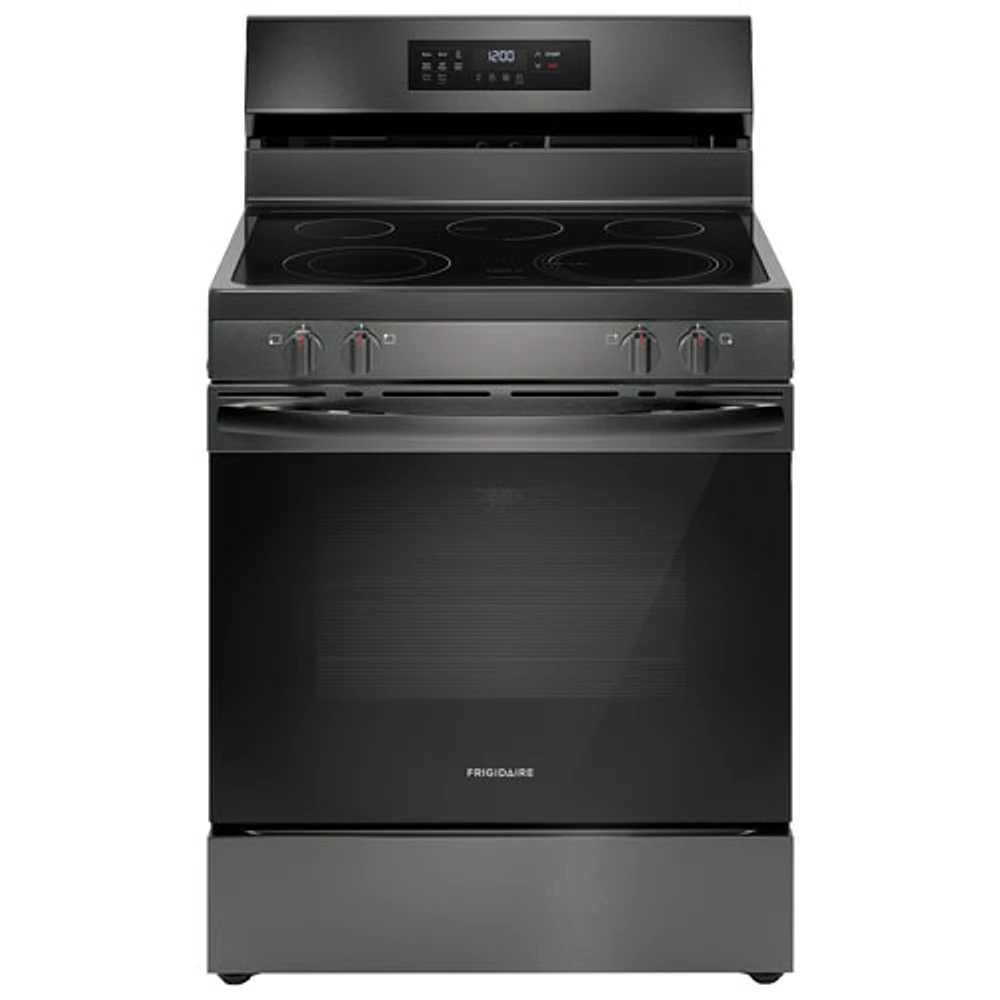 Cuisinière électrique à convection à ventilateur et friture à air chaud 5 éléments 5,3 pi³ 30 po de Frigidaire (FCRE308CAD) - Inox noir