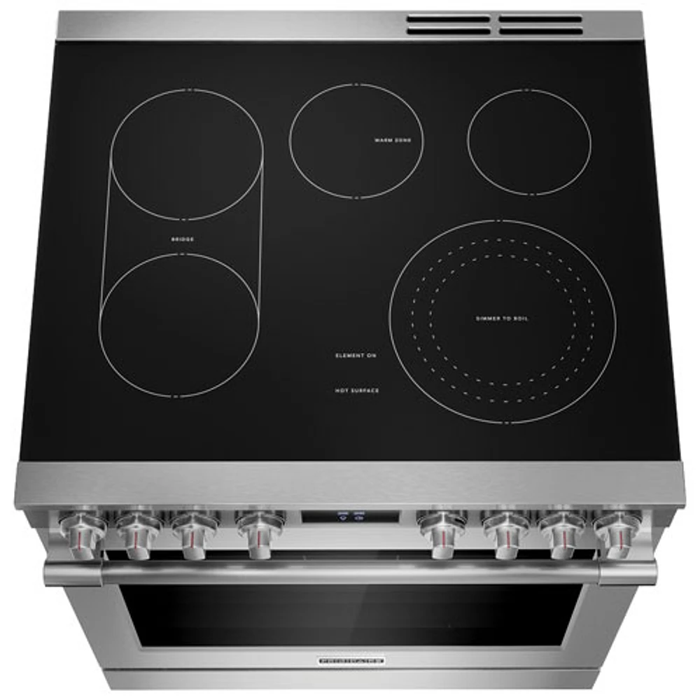 Cuisinière électrique 30 po 6,2 pi³ à convection véritable, 5 éléments, friture à air chaud Pro de Frigidaire (PCFE308CAF) - Inox