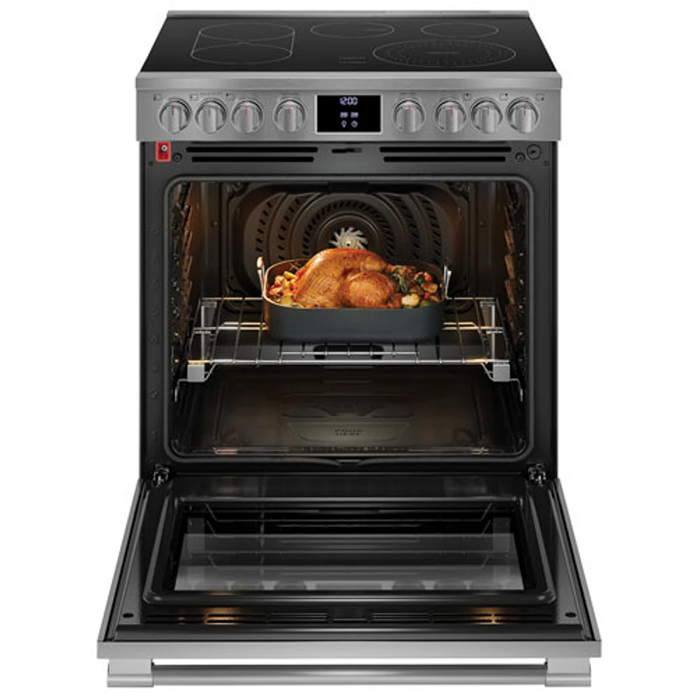 Cuisinière électrique 30 po 6,2 pi³ à convection véritable, 5 éléments, friture à air chaud Pro de Frigidaire (PCFE308CAF) - Inox